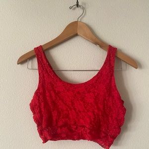 Lace red Crop Top